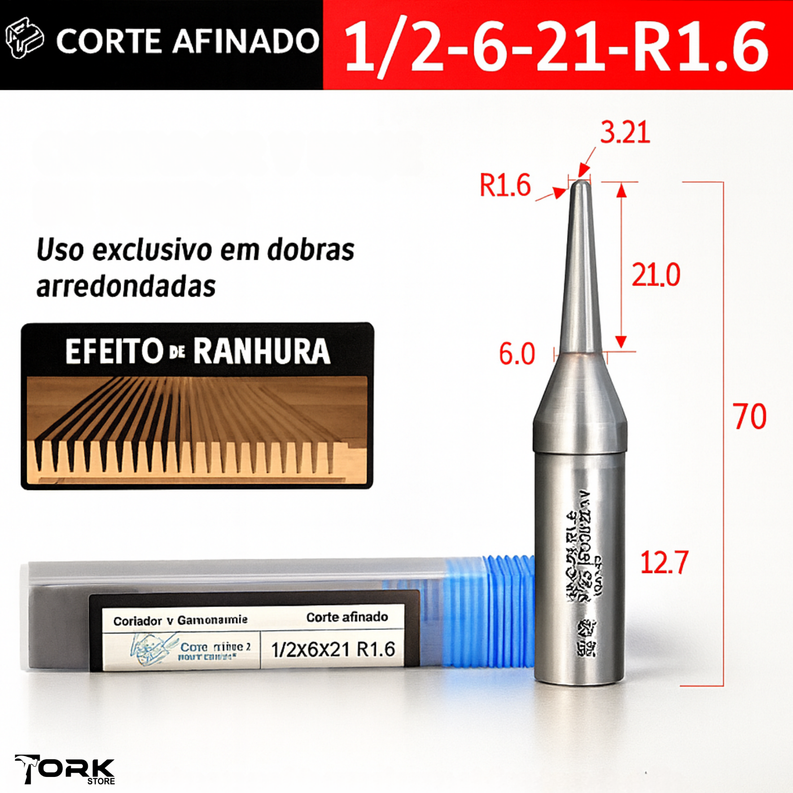 Fresa Em V Para Dobra De MDF 1/2 (12,7mm)