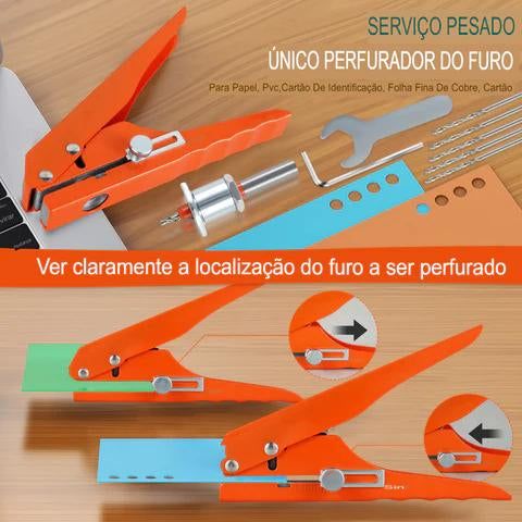 Kit de Alicate de Tapa Furo 8mm com Escareador Broca 3mm