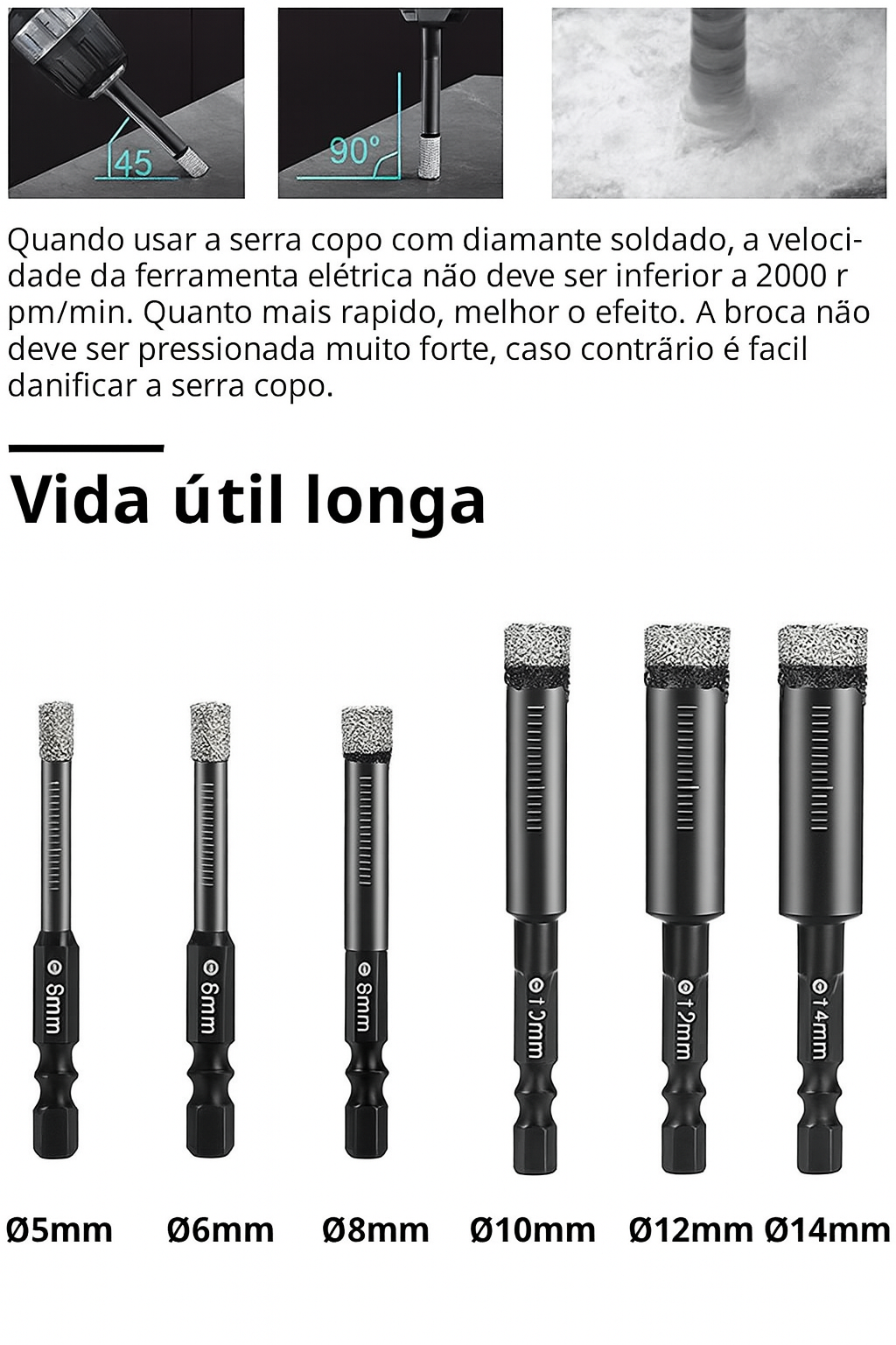 Broca para Porcelanato e Cerâmica – Revestida com Diamante