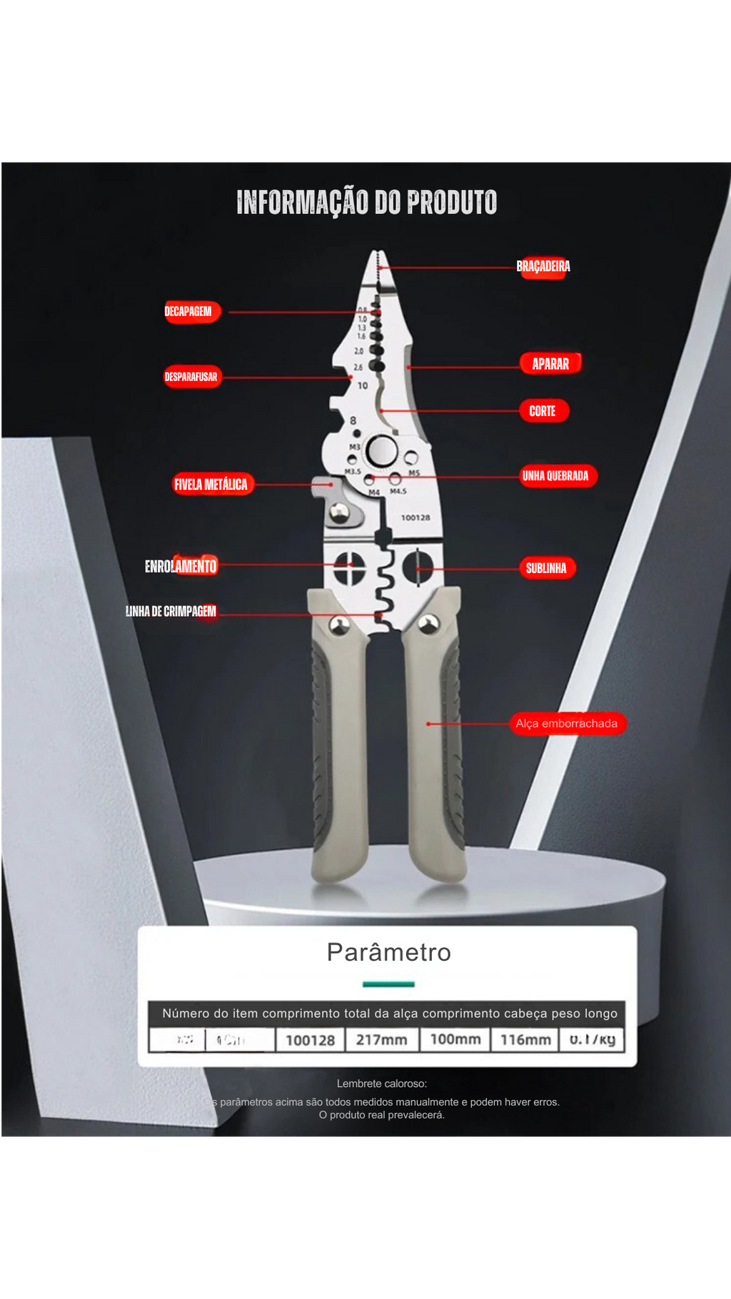 Alicate Multifunção 11 em 1