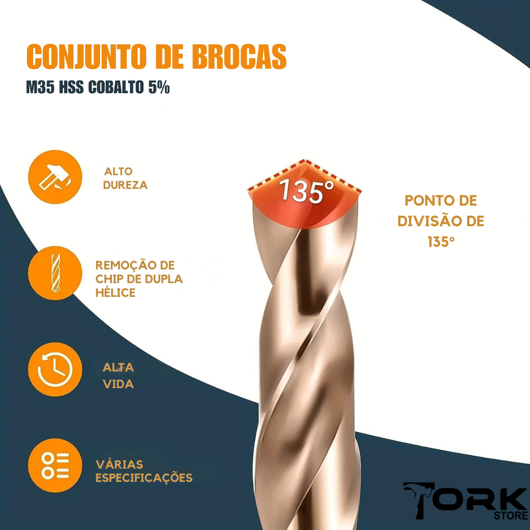 Kit Broca Sextava (Titânio ou Cobalto)