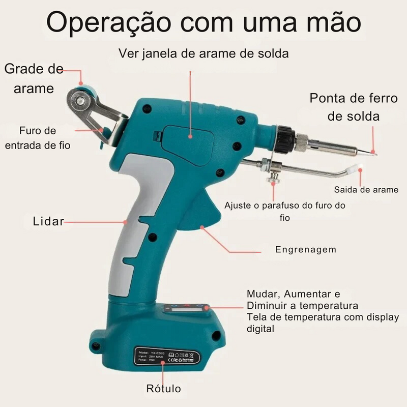 Ferro De Solda s/ Fio (A Bateria - Não Inclusa)