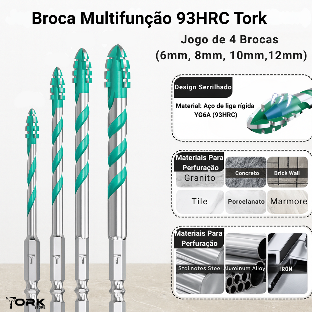 心 Broca Multfunção 93HRC Tork