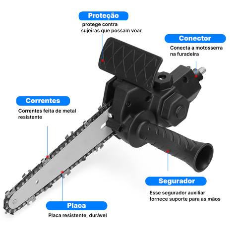 Adaptador Motosserra para Furadeira Elétrica